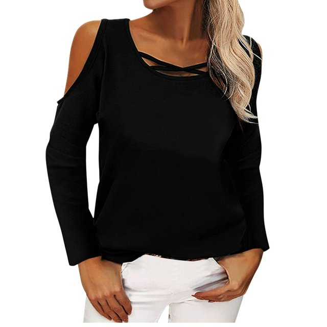 Chemises d'Été pour Femmes Col en V Croisé Épaules Dénudées Blouse