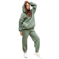 thumbnail image 3 of Innerwin Jogger Set Long Sleeve Ladies Sweatsuits Autumn Plain Loose Fit Two Piece Outfit Green S, 3 of 7