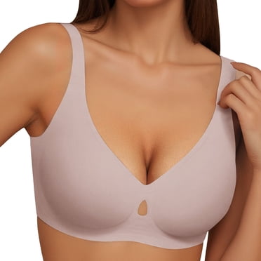 Fgnfyis Wireless Bras for Women No Underwire Seamless Push up Full Coverage Supportive Womens Bralettes Everyday Bra Women Bras Pink XXL