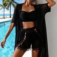 thumbnail image 4 of RXMEKW Sun Protection Cover-Up Swimsuit Set With Tassels for Women 4-Piece Polyester Casual Regular Length, 4 of 5