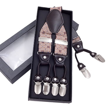 Bangcool Men's Suspenders Adjustable 6 Strong Clips Y Back Suspenders Pants Suspenders