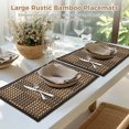 thumbnail image 2 of 8 Pcs Bamboo Placemats, Heat Resistant Dining Table Mats, Washable Place Mats with Polyester Borders, Rustic Bamboo Mats for Dining Table, 17.7×11.8", 2 of 5