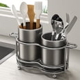 thumbnail image 1 of Fridja Home Decor Clearance Kitchen Countertop Tool Stand Knife and Spoon Drying Rack Hygienic Kitchen Tool Caddy Stainless Steel Cutlery organizer, 1 of 6
