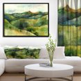 thumbnail image 4 of Designart - Green Mountains Watercolor - Landscape Painting Framed Canvas Print, 4 of 4