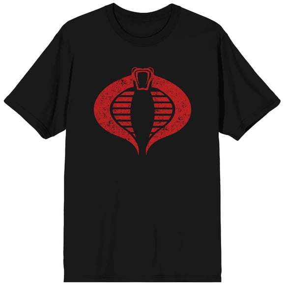 G.I. Joe T-Shirt Noir pour Homme à Col Rond et Manches Courtes avec Logo Cobra - TG