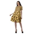 thumbnail image 4 of Moomaya Robes Tuniques Imprimées Femmes Ligne A Manches Courtes Robe Droite Décontractée, 4 of 4