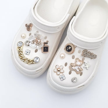 15PCS Flower Shoe Charms for Croc Clog Sandals Bracelets Accessories Decoration, Cute Designer Shoe Charms for Girls Kids Teens Adults Women Party Favor,White Bear 15 PCS