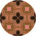 thumbnail image 1 of Ahgly Company Tapis d'Intérieur Ronds Transitionnels Orange Lavables à la Machine, 8 Pieds Rond, 1 of 7