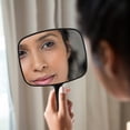 thumbnail image 1 of Handle Makeup Barber Handheld Large Oval Beauty Salon Makeup Portable Wall Mounted,Black Makeup Magnifying Glass, 1 of 5