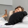 thumbnail image 3 of PiccoCasa 2 Pcs 100% Cotton Ruffled Pillowcases Soft with Envelope Black Standard, 3 of 7