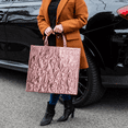 thumbnail image 2 of Walmart Large Quilted Reusable Shopping Bag, Grocery Tote Bag, Pink, 2 of 7