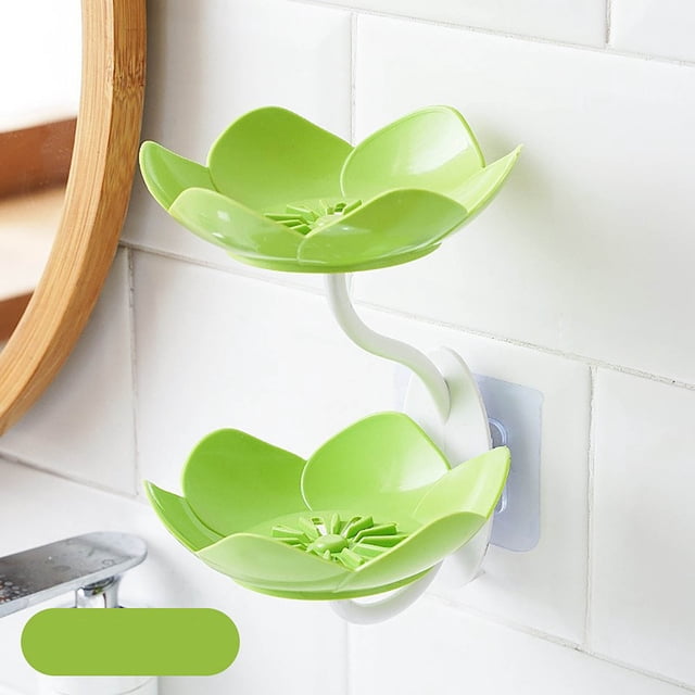 Wall-Mounted Soap Holder | Double Shelf Soap Box with Drainage | Bathroom & Kitchen Soap Organizer | Rustproof Household Soap Dish for Shower and Sink