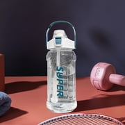 Dvkptbk Plastic Sports Water Bottle 2 Liter Large-Capacity Sports Water Bottle Fashionable Trend Straw Cup with Scalemark Portable Concise Leakproof Shatterproof Water Cups Home Essentials