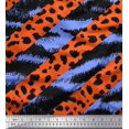 thumbnail image 1 of Soimoi Blue polyester Crepe Fabric Leopard & Wild Animal Skin Print Fabric by The Yard 52 Inch Wide, 1 of 3