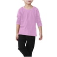 thumbnail image 1 of T-shirts à Manches Longues pour Filles, Hauts d'Automne pour Enfants, Col Ras du Cou, T-Shirts Basiques, 1 of 8