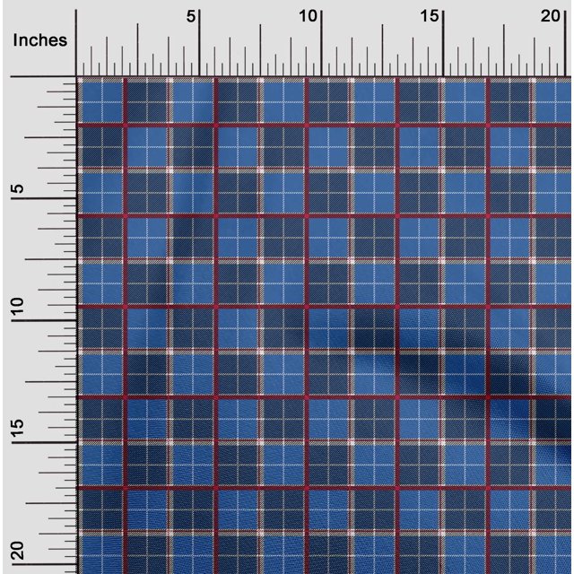 oneOone Cotton Silk Fabric Tartan Check Print Sewing Fabric BTY 42 Inch Wide