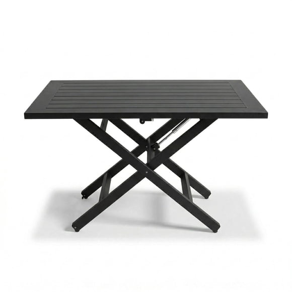 F. Corriveau International Copenhagen Lift-Top Coffee Table 27" x 47" – Adjustable Height Aluminum, Black