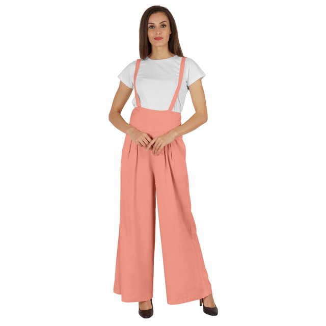 Bimba Stylish Solid Dungaree For Womens Adjustable Strap Loose Rayon Romper Pants
