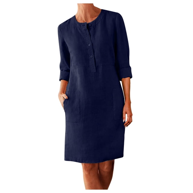 2025 Robe d'Été Confortable Ample Confortable pour Femmes Couleur Unie à Manches Courtes Robe Maxi pour Femme Robe Longue Décontractée