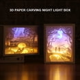 thumbnail image 2 of Yeacher 3D Paper Carving Night Light LED Papercut Light Box Sculptures Frame Gift Decorative Desktop Lamp, 2 of 8