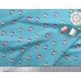 thumbnail image 3 of Soimoi Blue Poly Georgette Fabric Coffee Glass & Dots Print Fabric by Yard 52 Inch Wide, 3 of 3