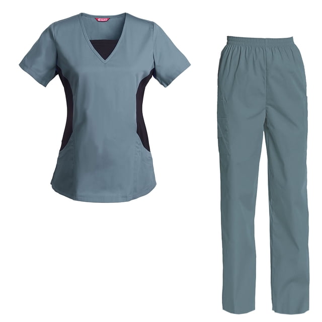 Women's Scrubs Set Scrub Top and Pants Scrubs Set