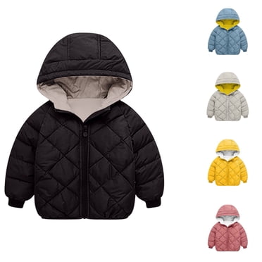 Tranfacy Boys Thickened Puffer Jacket Fashion Winter Warm Long Sleeve Zipper Casual Outerwear Solid Color Coats