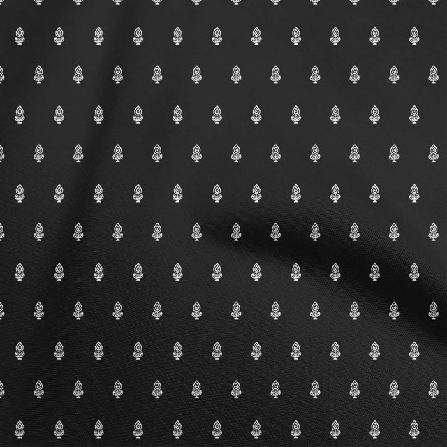 oneOone Rayon Black Fabric Asian Floral Block Sewing Craft Projects Fabric Prints By Yard 56 Inch Wide