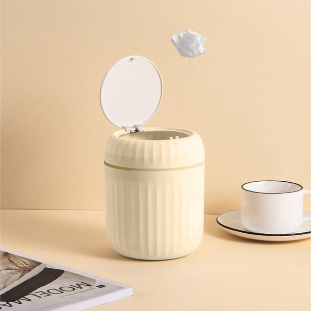 Save Big! Push-type Desktop Trash Can, Small Office Trash Bin with Lid, Coffee Table Waste Bin, Study Room Living Room Trash Can, Desk Organizer Waste Container