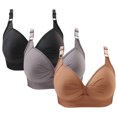 thumbnail image 2 of Timegard 3pc Bras for Women No Underwire Plus Size Adjustable Strap Ruched Comfort Everyday Bralette, 2 of 4