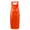 thumbnail image 5 of WTXUE Robes d'Été pour Femmes 2024, Robe d'Été en Satin Sans Bretelles Dos Nu Moulante Maxi, Robe Corset, Robe Portefeuille, Robe Dos Nu, Orange TG, 5 of 5