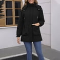 thumbnail image 2 of Sentmoon Coats for Women Plus Size Hooded Neck Long Sleeve Running Jackets for Women Zipper Solid Color Windproof Waterproof Travel Clothes Women with Pockets Fall and Winter, 2 of 9