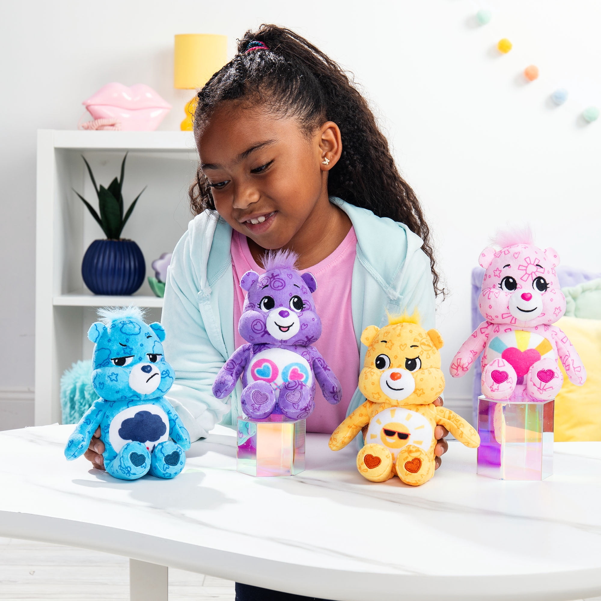 Lot de 4 peluches Care Bears de taille amusante