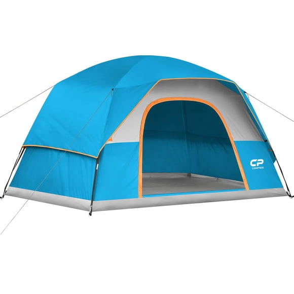 CAMPROS CP Tents for Camping 6 Person Waterproof Windproof Double Layer Family Camping Tent, Easy Setup Dome Tent with Large Mesh Windows & Wider Door for Outdoor Camping & Hiking
