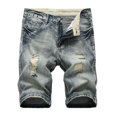thumbnail image 1 of Cameland Men's Ripped Denim Trunks Stretchy Washed Jeans Trunks Cut-off Classic Fit Biker Jeans Trunks, 1 of 6