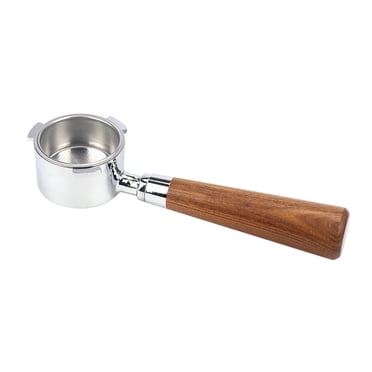 Porte-filtre sans fond de café de 51 mm avec panier-filtre et remplacement de poignée en bois pour Delonghi Ec680 Ec685 Machine à café-outil Filtres en alliage réutilisables Accessoires d'extraction