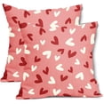 thumbnail image 1 of Joyeuse Saint-Valentin Housses de Coussin Roses 18X18 Pouces Ensemble de 2 Taies d'Oreiller Décoratives Saint-Valentin Cœurs Rouges et Blancs Saint-Valentin Mariage Amour Housse de Coussin Déco de Fête à la Maison pour Sofa Canapé Porche Extérieur, 1 of 6