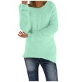 thumbnail image 1 of Chandails pour Femmes Unis Coupe Ample Blouse Légère Confortable Hauts Automne Hiver Manches Longues Hauts Décontractés Col Rond Chandail Hauts Noir P, 1 of 4
