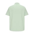 thumbnail image 3 of cfhntfmh Short Sleeve Shirts for Men Button down Summer Casual Collared V Neck Tops Solid Color Beach Blouses, 3 of 5