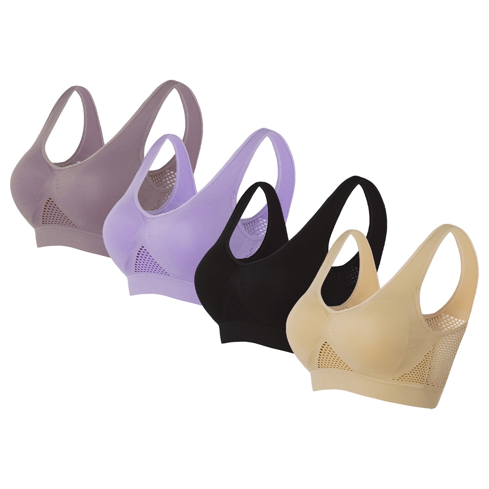 Cameland High Impact Sports Bras for Women 4PC Seamless Comfort Breathable Workout Gym Yoga Activewear Bras for Women