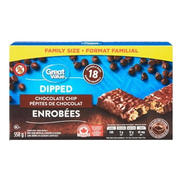 Great Value Chocolate Dipped Granola Bars, Family Size