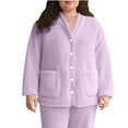 thumbnail image 2 of Timegard Womens Winter Coats Fuzzy Fleece Warm Pajamas Tops Button down Loungewear Comfy Thick Pjs, 2 of 8