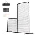 thumbnail image 1 of KFFKFF L Screen for Baseball Batting Cage, Safety Screen Measuring 7x7 ft for Baseball and Softball, Portable Body Protector Batting Screen with Ground Stakes and Carry Bag, Robust Pitching Net, 1 of 9