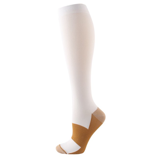 Qudderr Men Women 2 Pairs Compression Socks Knee High Support for Sports Solid Color Long Socks Knee High Compression Socks S-XXL