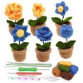 thumbnail image 1 of Crochet Kit for Beginners, Crochet Potted Flowers Kit (Blue), Complete Crochet Kit for Beginners Adults, 1 of 6