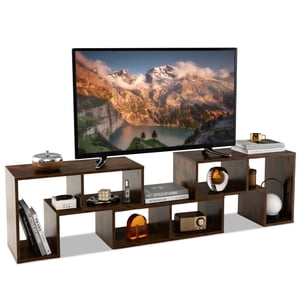 Patiojoy 3 PCS Adjustable TV Stand Minimalist Entertainment Center for 43 55 60 65 Inch TV Media Console Table Rustic Brown