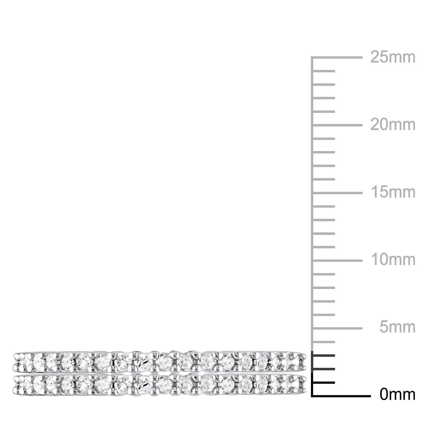 Ensemble 2 pièces de bagues d'anniversaires Miabella avec diamants 1/3 CT poids total en argent sterling