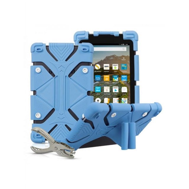 Étui pour Tablette 7-8 Pouces en Silicone Antichoc Autoportant avec Puncher DIY pour Tablette Android Windows 7-8 Pouces