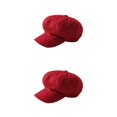 thumbnail image 3 of yingyy Peaked Caps Retro Fashion Breathable Woolen Octagonal Hats Beautiful Lines Easy Matching Sun for Visor Design Headgear Red 2Set, 3 of 6