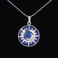 thumbnail image 1 of Pendant Flat Bead Natural Stone Crystal Quartz Silver Color Necklace Women Men, 1 of 6